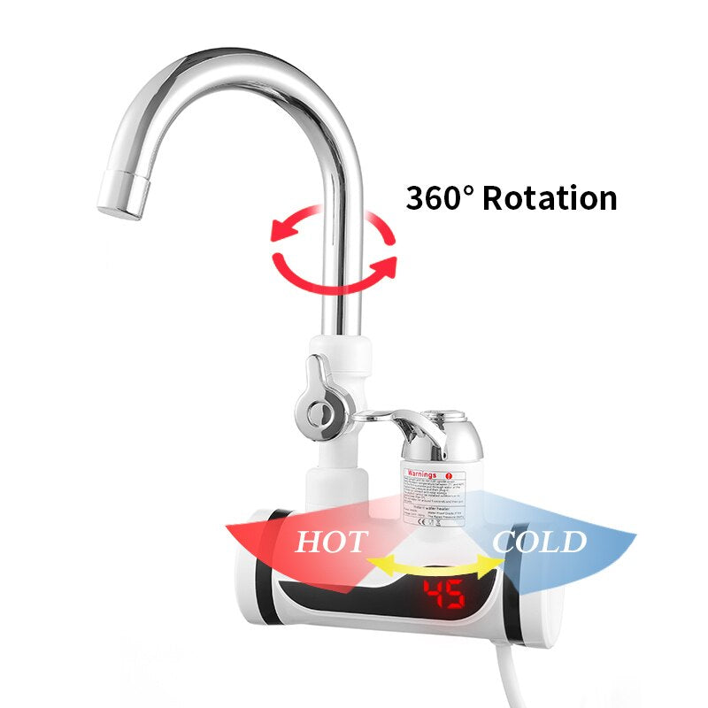 Hot and cold water faucant device