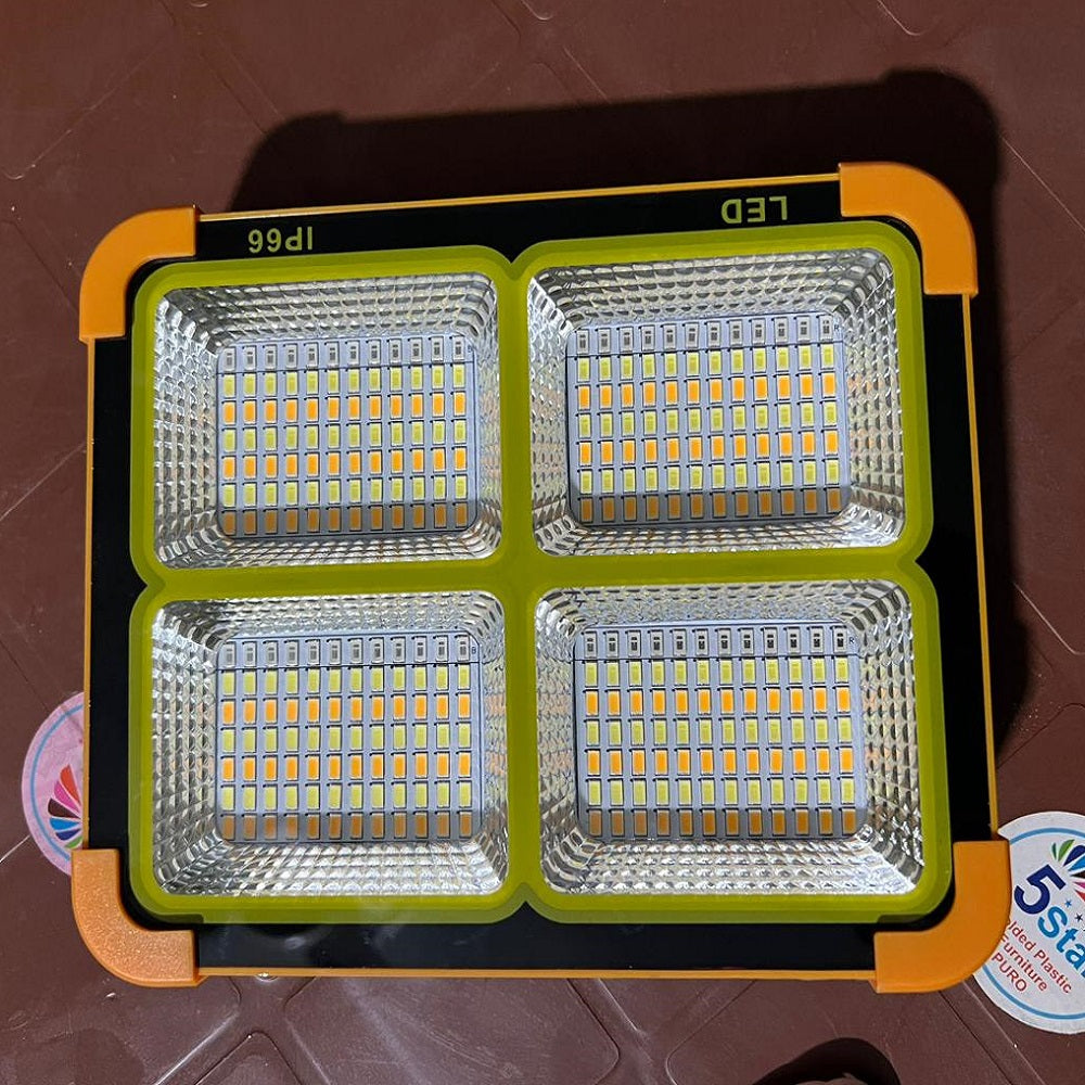 100W LED Flood Light with Solar Panel & Power Bank